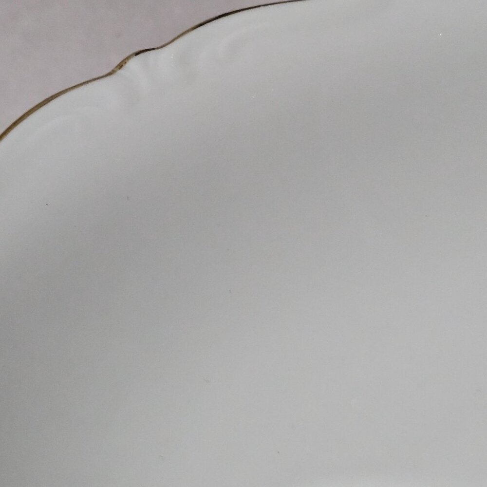 Schaller Bavaria Regency Oval Bowl 9.5" scallop edge gold trim 50s West Germany - Picture 4 of 9
